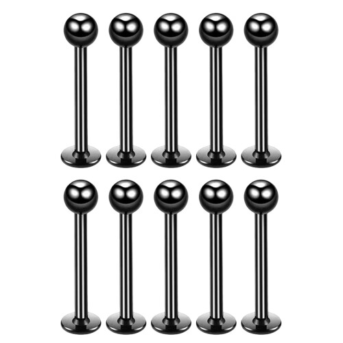 Labret con filettatura interna, set da 10 pezzi, barretta per labbro, piercing a perno per elice e trago.