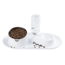 Automatic Water Refill Cat Dog Bowls With Tilted Angle Design Premium Safe Material Easy To Clean Detachable Water Bowl Siphon Principle Water Supply