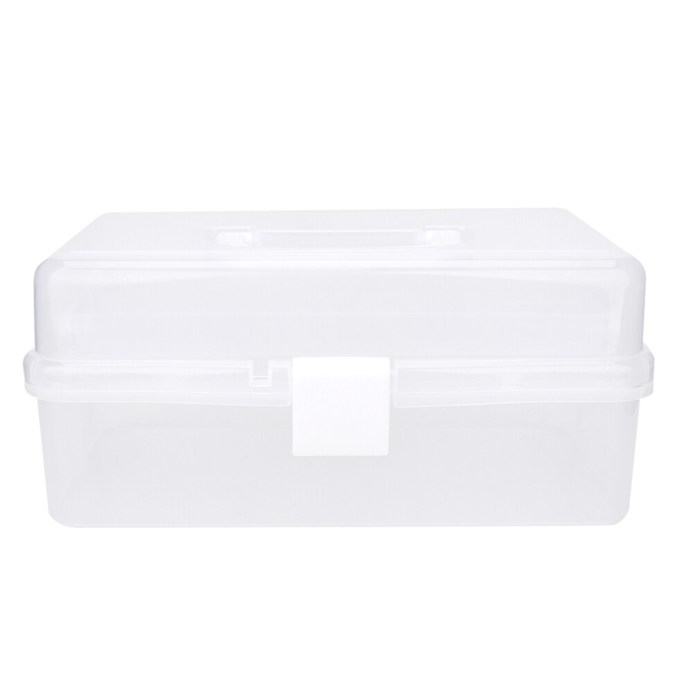 Portable Clear Top Sewing Box, Craft Organizers with Latch Lock for Safe Storage, Tackle Box Organizer Perfect for Art Supplies, Jewelry, and More