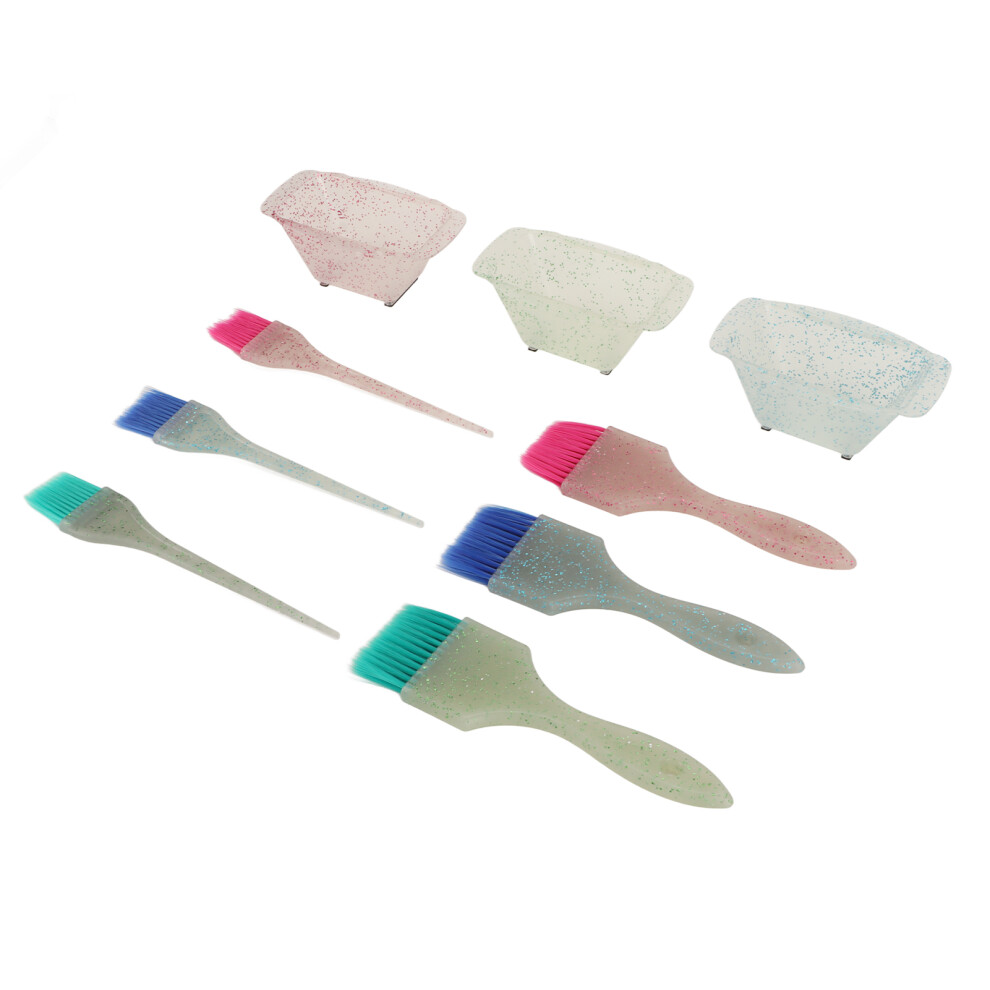 Color Tint Applicator Hair Dye Brushes with Soft Bristles Multifunctional Salon Use Reusable Washable Glitter Handle Chic Style for Home Dyeing