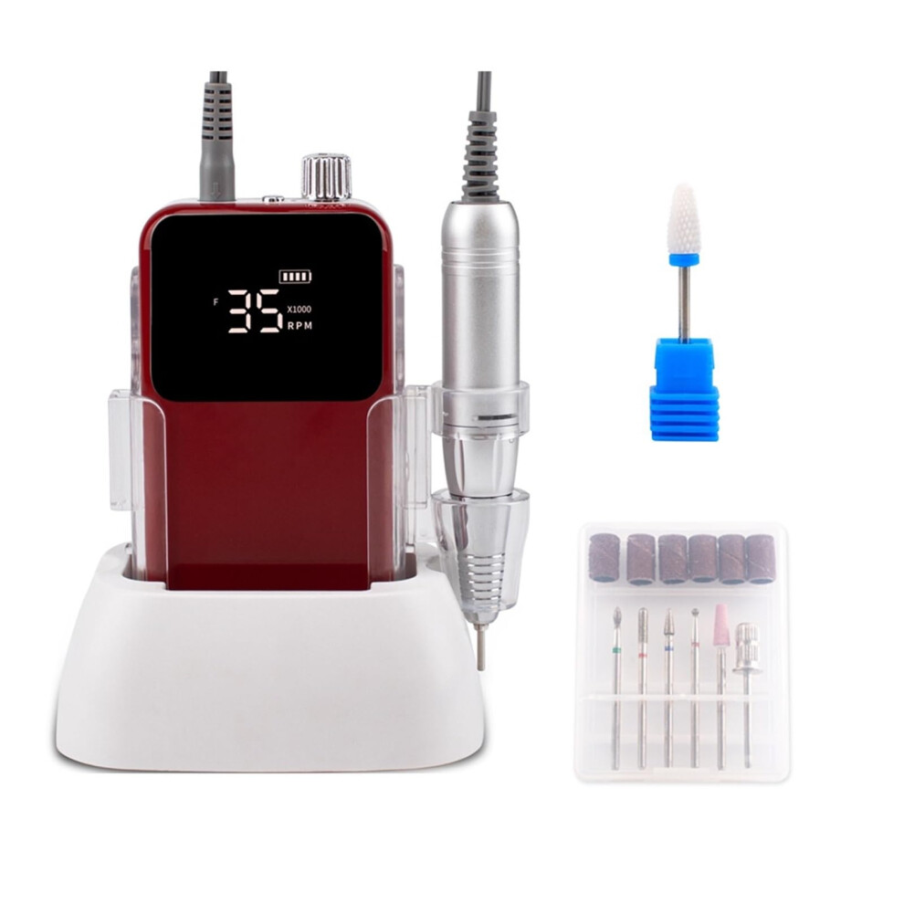 Electric Nail Drill 35000RPM Rechargeable Cordless Professional Nail File for Manicure Pedicure