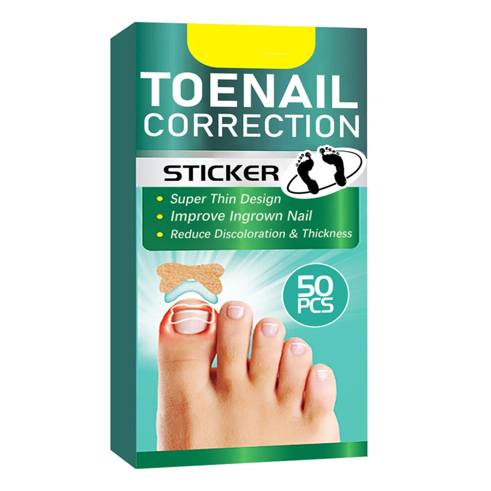50Pcs Breathable Toenail Correction Patch for Ingrown Toenail Treatment with Gentle Curved Support