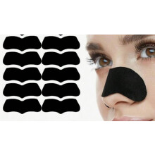 Blackhead Remover Charcoal Nose Strips for Deep Pore Cleansing, 10 Pack, Black