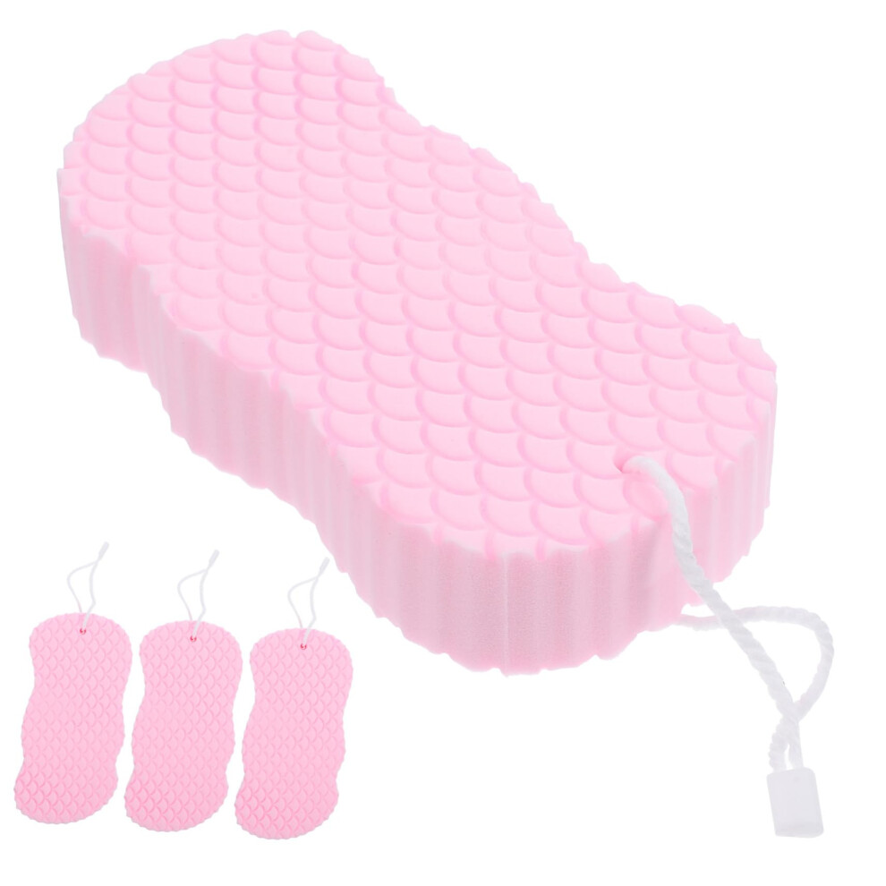 Bath Sponge Set with Exfoliating Body Scrubber for Gentle Skin Cleansing and Rich Lather