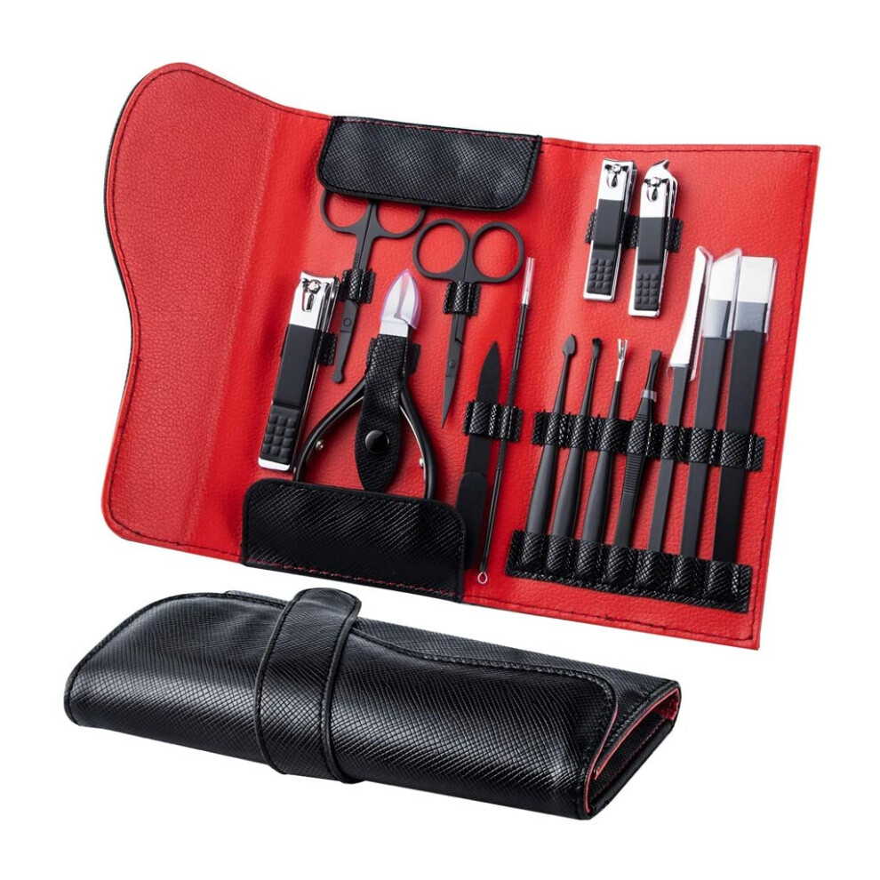 Manicure Set with Precision Stainless Steel Nail Clippers, AllinOne Grooming Kit for Men and Women