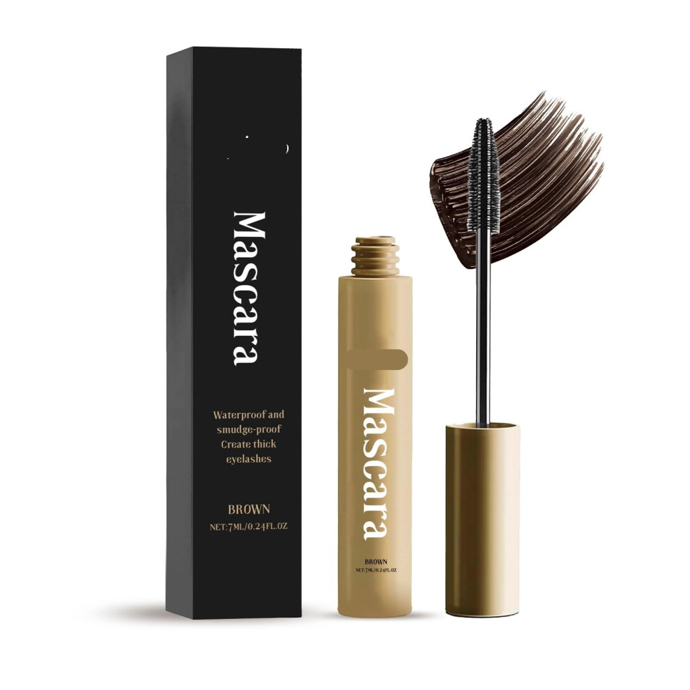 Brown Waterproof Mascara For Long Lashes Curling Smudge Resistant Sweatproof 1Pcs