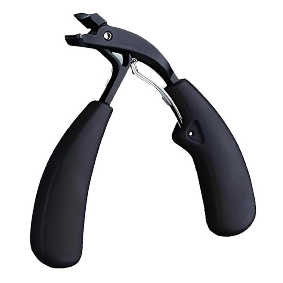Black Professional Stainless Steel Toenail Clippers For Thick Nails With Angled Blades For Seniors Â
