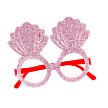 Strandthema-bril met mooi grappig frame-Roze Sint-Jakobsschelpen