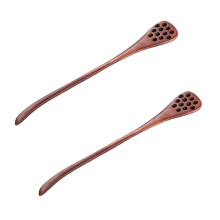 TwoPiece Brown Wooden Handmade LongHandle Stirrer Set For Kitchen And Dining