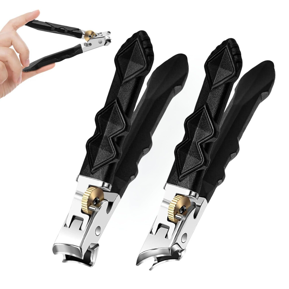 Toenail Clippers for Thick Nails with Wide Jaw 6mm Opening, Ergonomic Long Handle and AntiSlip Grip