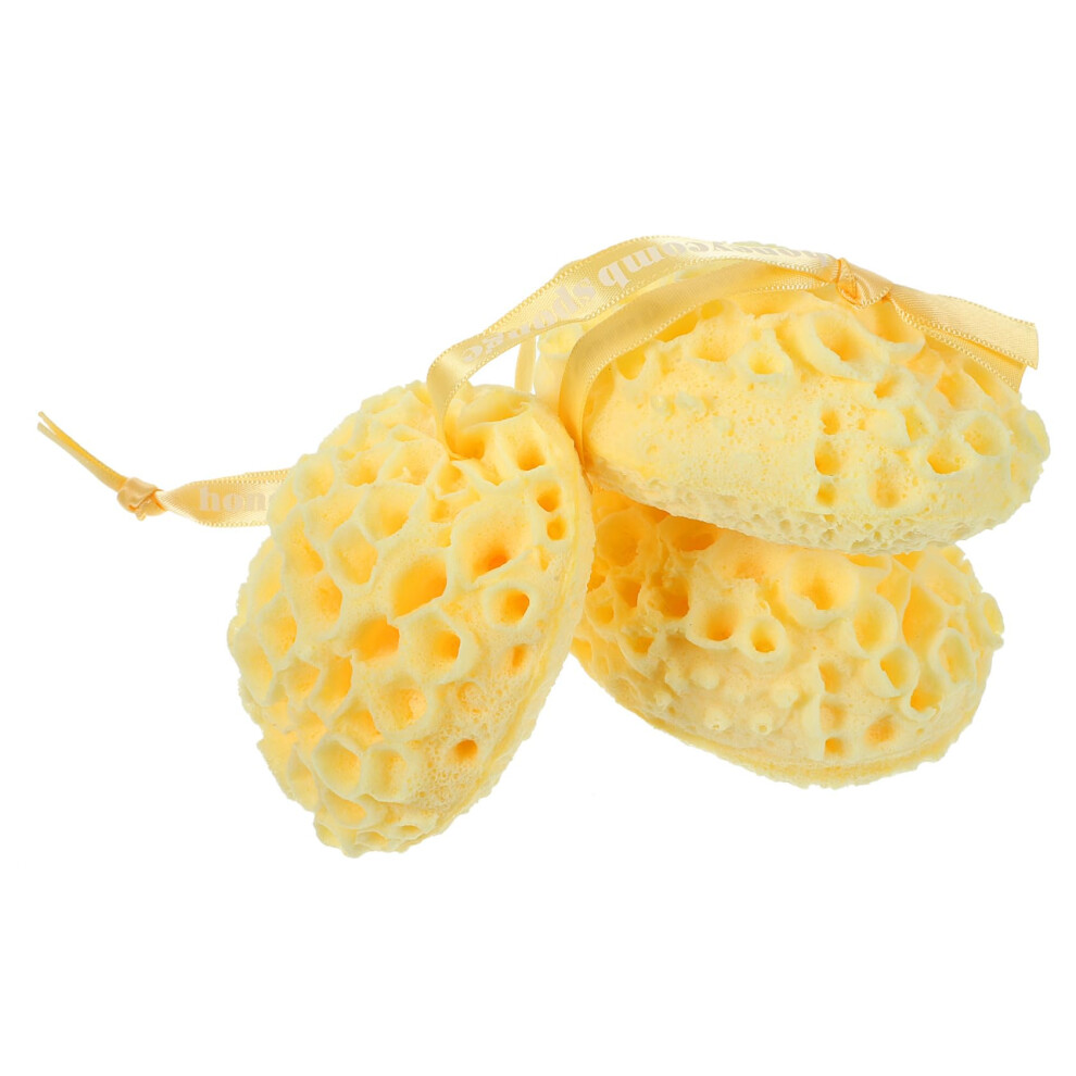 Honeycomb Bath Shower Sponge Set with Rich Foamy Lather and Deep Skin Exfoliation for Shower