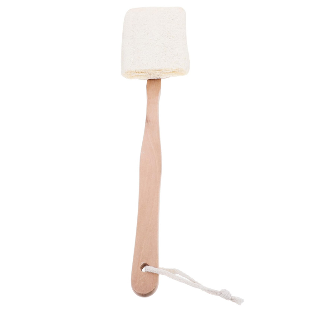 Back Scrubber with Long Handle for Shower, Exfoliating Bath Brush with Natural Bristles and Loofah