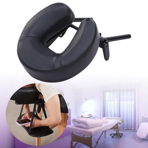 Massage Table Face Cradle with Ergonomic Head Neck Support, Adjustable Spa Bed Headrest Pillow, Black 2