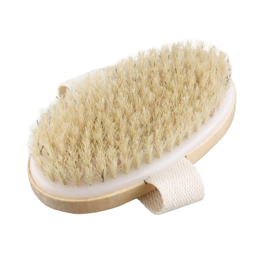 Dry Body Brush Natural Bristle Wooden Exfoliating Bath Brush for Cellulite and Circulation