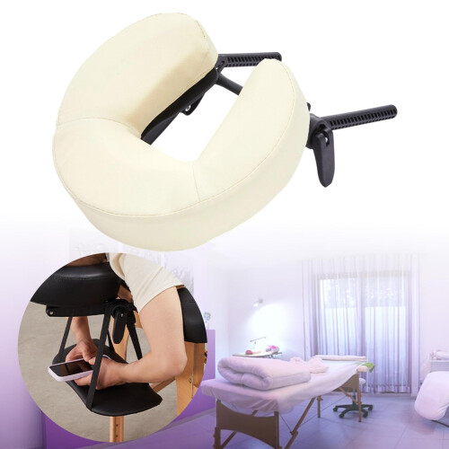 Adjustable Foldable Massage Table Face Cradle with Pillow and Ergonomic Headrest for Spa Use 1