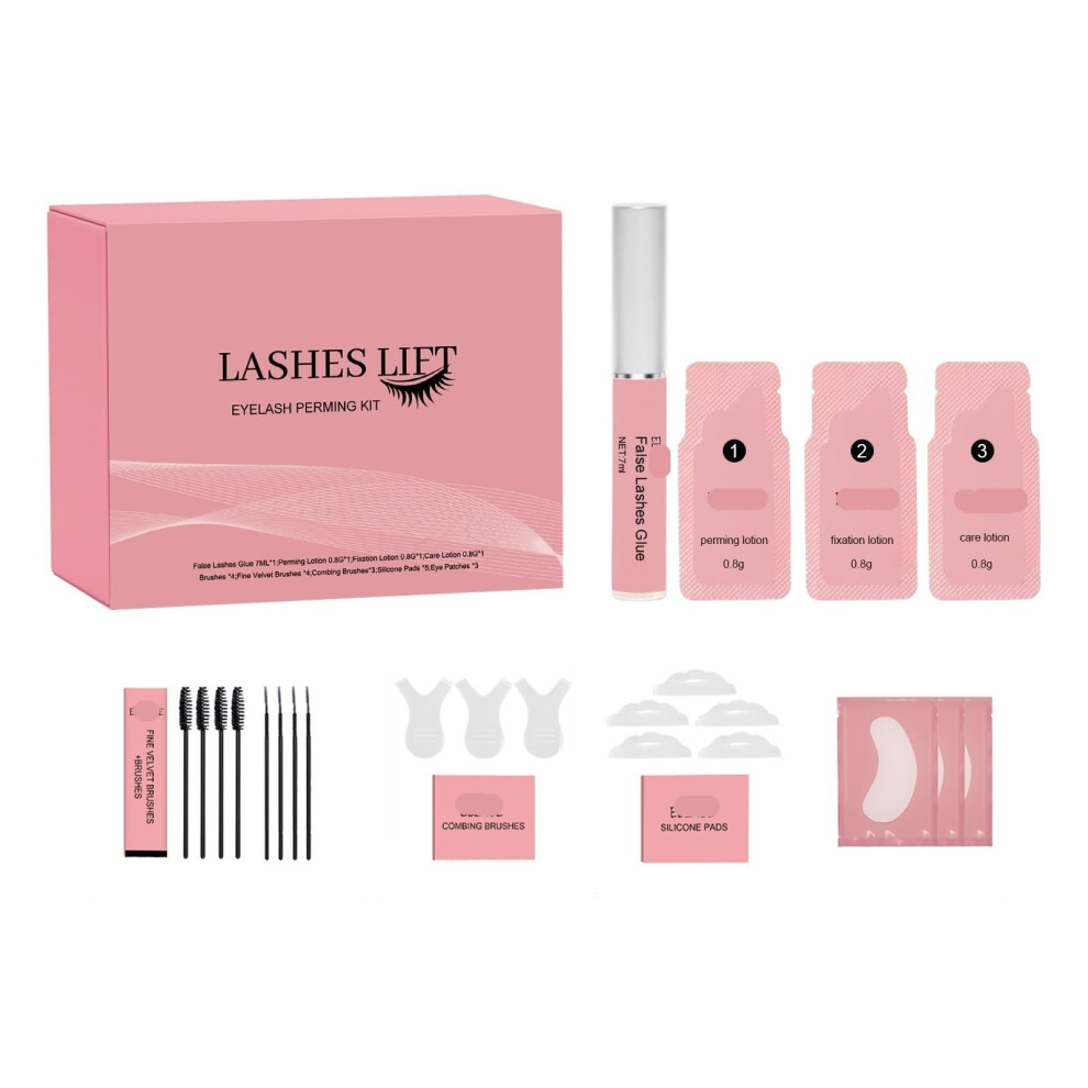 Eyelash Lift Kit 2PCS Longer Thicker Lashes Gentle Formula Smudgeproof Curl Salon Quality Results
