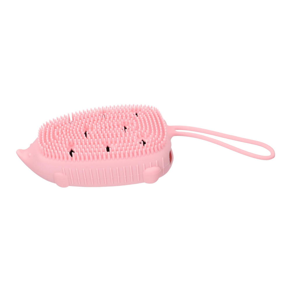 Silicone Body Scrubber for Adults DualSided Exfoliating Shower Brush with Massage Pink