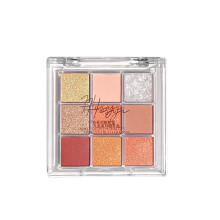 Nude Eyeshadow Palette 9 Colors Pigmented Waterproof Matte Shimmer Glitter Orange Series