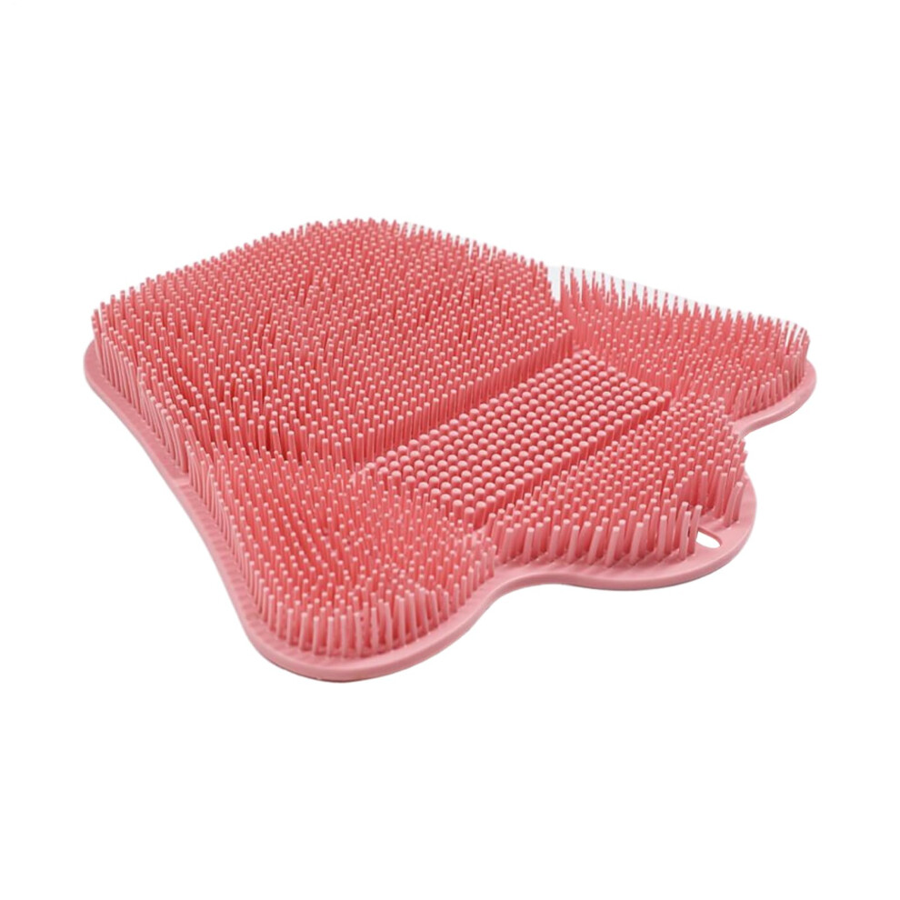 Pink Shower Foot Scrubber Silicone Bath Massage Pad With Nonslip Suction Cups For Back And Feet