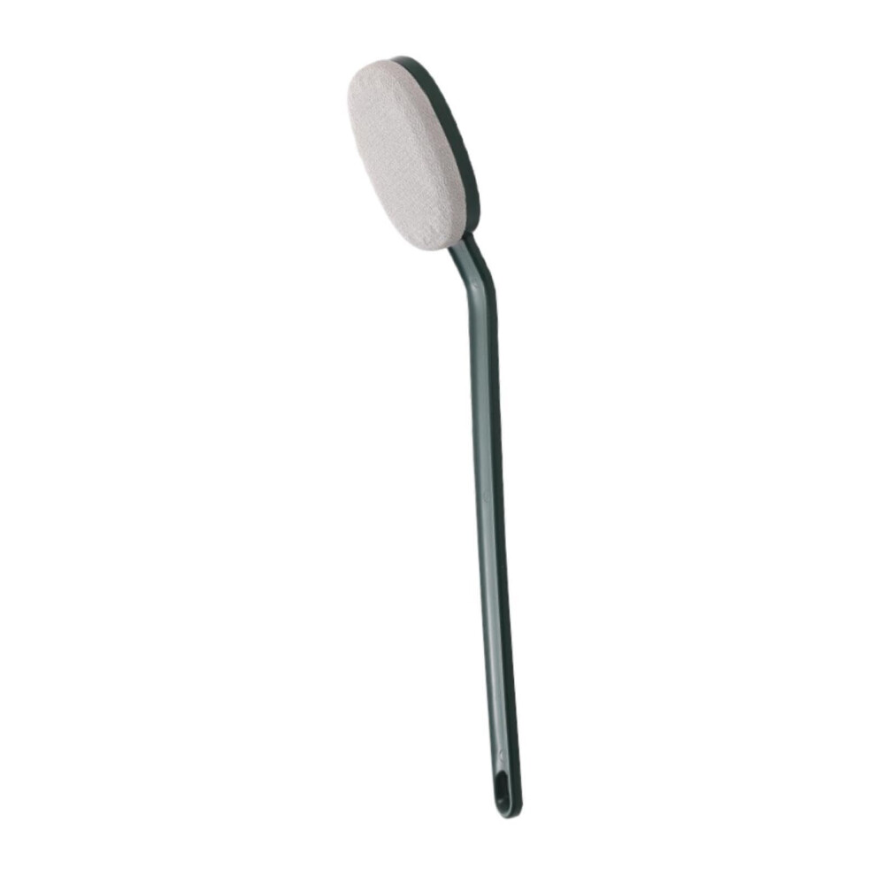 Green Bath Brush With Long Handle, Ergonomic Back Scrubber For Shower With Nonslip Grip,