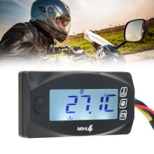 Display digitale 4-in-1 per moto: voltmetro, temperatura olio, orologio, temporizzatore, candela di accensione da 14mm
