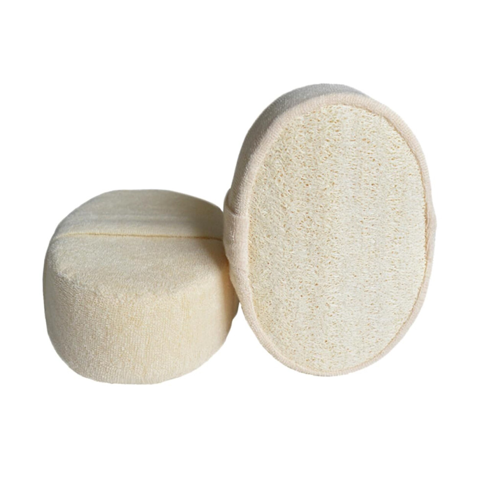 Beige Bath Sponge Set With Gentle Exfoliation, Natural Loofah Shower Scrubber For Smooth Skin, 4Pcs