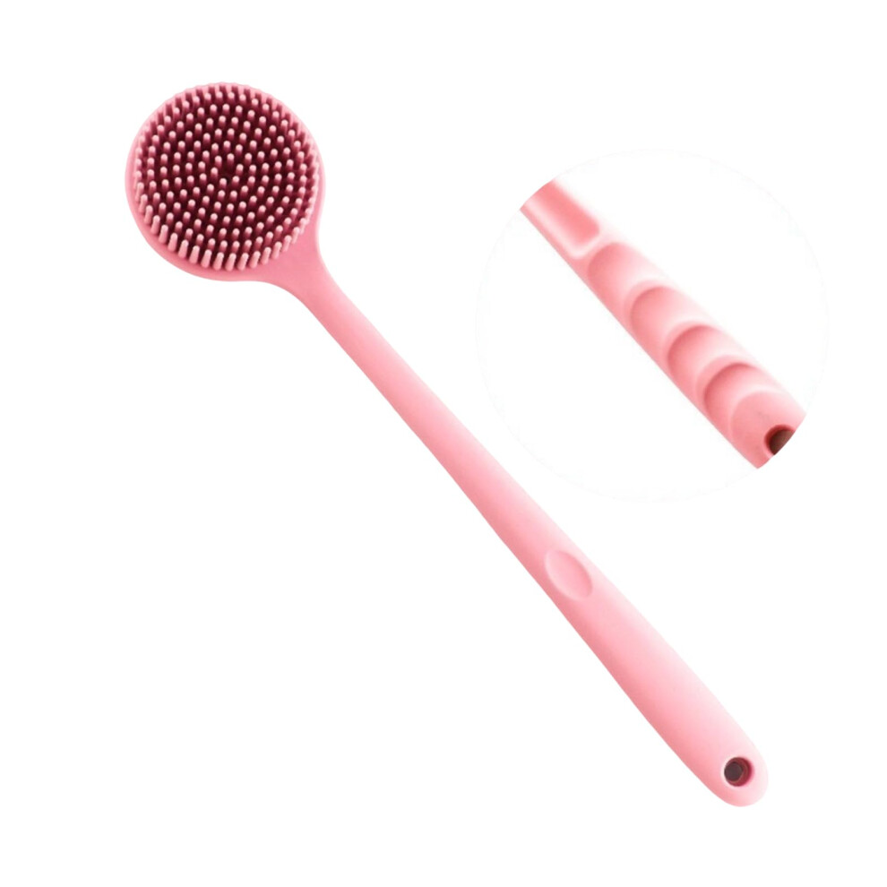 Silicone Bath Brush Long Handle for Gentle Exfoliation and Back Scrubbing, Soft Body Scrubber