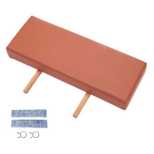 Massage Table Extension Pad with Extra Length Comfort for Taller Clients, PU Leather, Red Brown