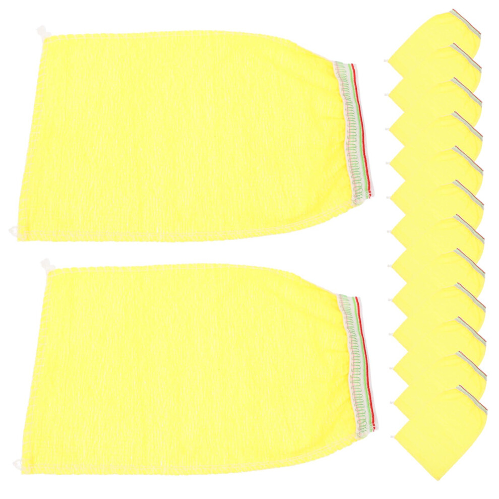 Yellow Exfoliating Bath Gloves For Women Gentle Skin Exfoliation Body Scrubbing Shower Mitts 25Pcs