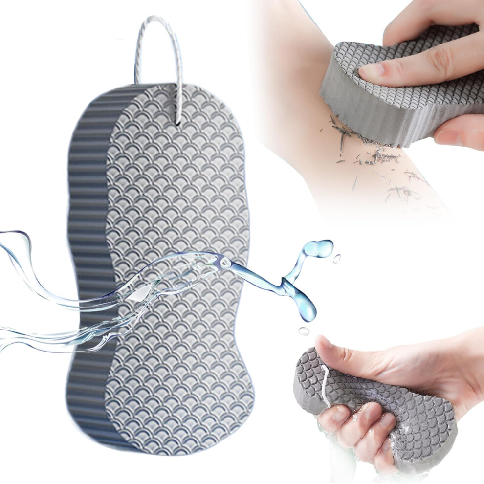Grey Exfoliating Bath Sponge Body Scrubber For Gentle Daily Exfoliation And Dead Skin Removal