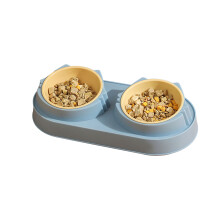 Erhöhter Katzennapf mit Ständer, geneigte Katzennäpfe gegen Erbrechen, Doppelnapf-Set für Katzen und kleine Hunde, ergonomisches Design,