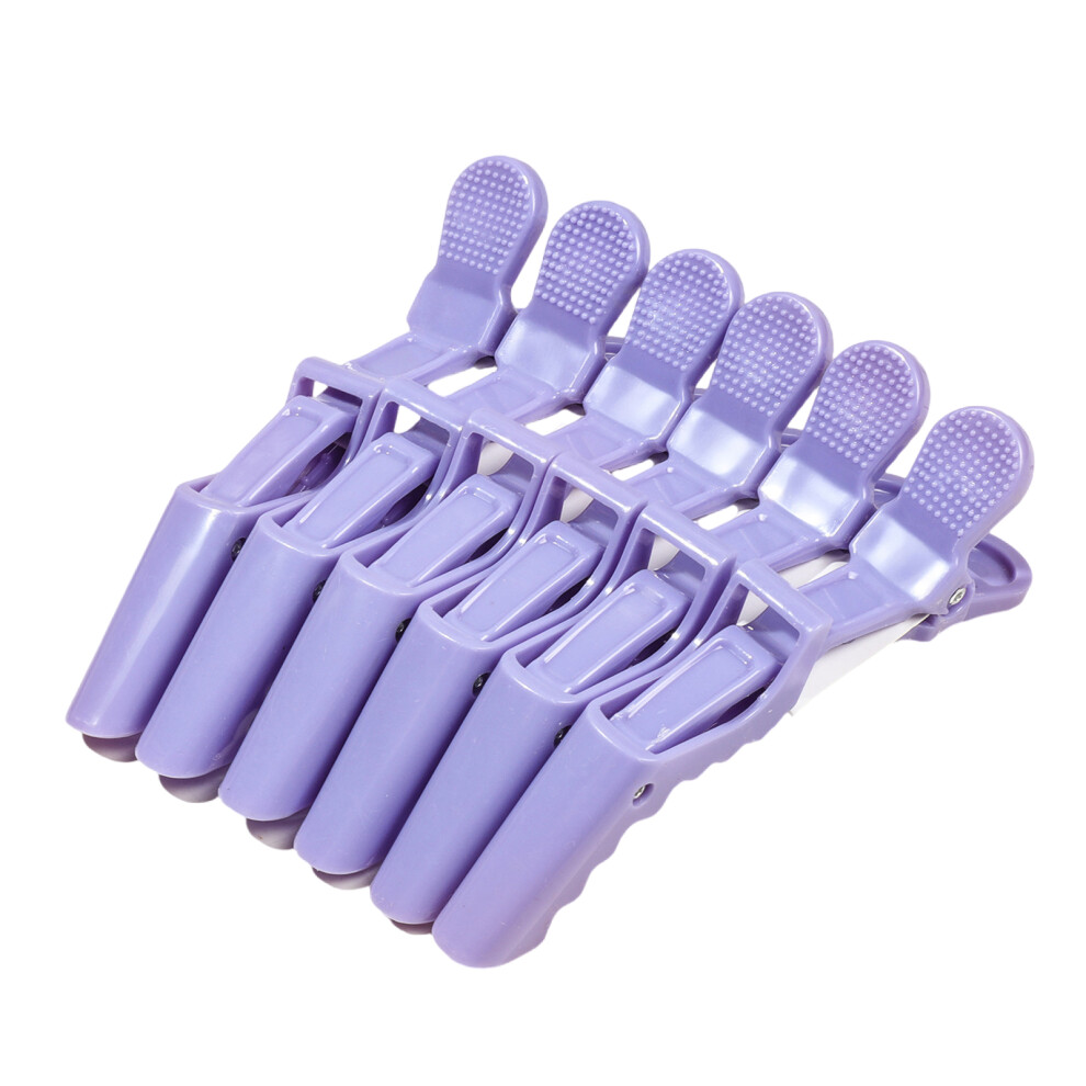 6pcs Hair Clip Practical Plastic Duckbills Design Hairpin-Plum