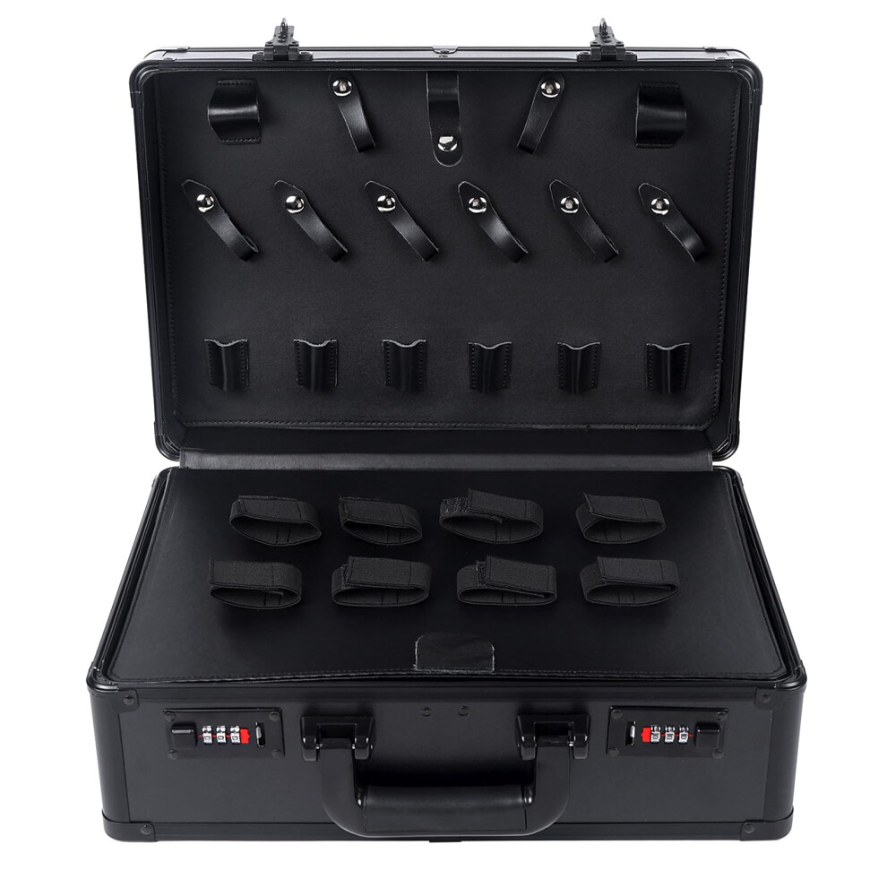 Barber Tool Case With Secure Locks, Large Capacity Hairdressing Box For Salon Or Travel, Black 9164114695338