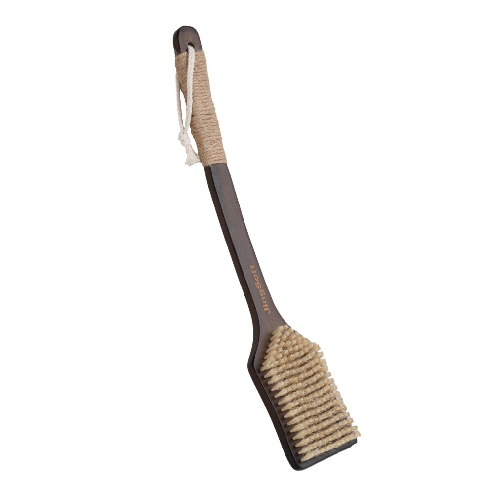 Back Scrubber with Long Bamboo Handle, Dry Body Brush for Deep Exfoliation and Smooth Skin