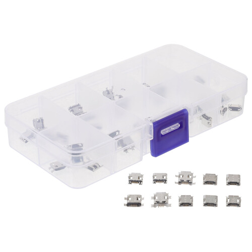 100Pcs Durable Copper Micro USB Port Socket 5-Pin Soldering Repair 1