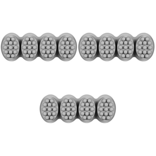 3Pcs Silicone 4-Cavity Soap Mold Grey for Massage Brush and Baking 2
