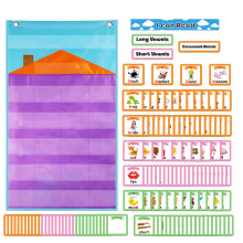 3Sets Hanging Pocket Chart Letter Cards Creative Learning Tool
