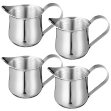 8Pcs Stainless Steel Coffee Measuring Pitcher Milk Creamer Cups Silver