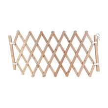 3Pcs Expandable Khaki Wooden Pet Gate for Stairway Protection