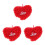 3Pcs Red Heart Shape Throw Pillow Comfortable PP Cotton Back Cushion 8