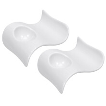 6Pcs White Ceramic Egg Stand Creative Design Egg Cup for Home Storage