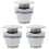 3Pcs Anti-Rust Copper Bathtub Sink Drain Stopper Silver Bathroom 2