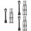 36Pcs Mini Streetlight Decor Black Plastic DIY Sand Table Accessories 8