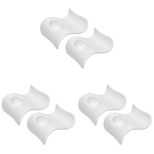 6Pcs White Ceramic Egg Stand Creative Design Egg Cup for Home Storage 1