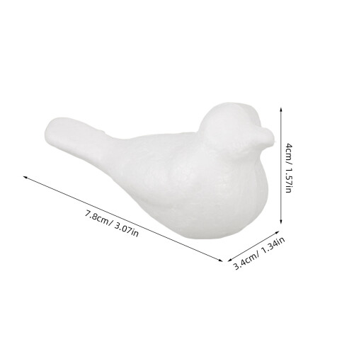 30Pcs White Foam DIY Bird Figurines Lightweight Durable Craft Decor 1