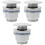 3Pcs Anti-Rust Copper Bathtub Sink Drain Stopper Silver Bathroom 3