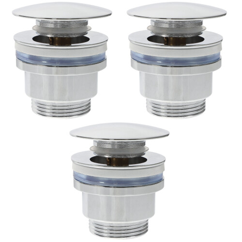 3Pcs Anti-Rust Copper Bathtub Sink Drain Stopper Silver Bathroom 2