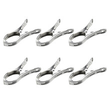 18Pcs Stainless Steel Clothes Clips Heavy Duty Windproof Silver Clamps