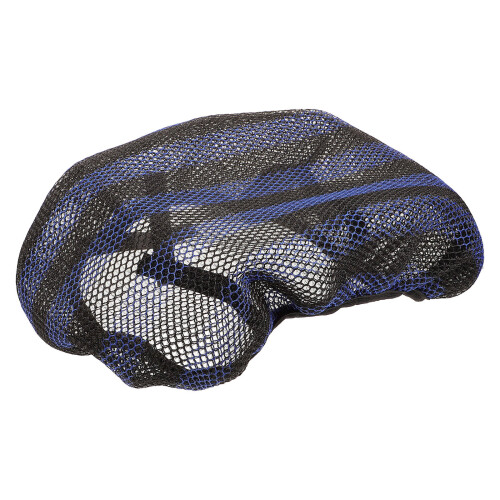 3Pcs Motorcycle Seat Covers Blue Polyester Mesh Breathable Cushion Pad 2