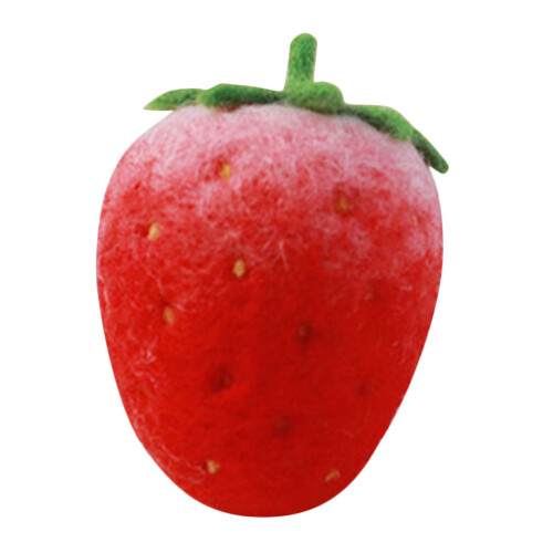 2Sets DIY Red Wool Felt Fruit Pendant Handmade Felting Material